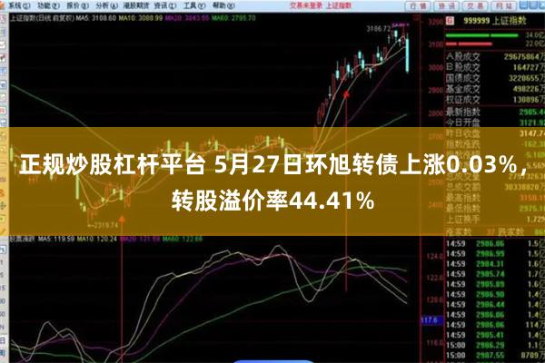 正规炒股杠杆平台 5月27日环旭转债上涨0.03%，转股溢价率44.41%