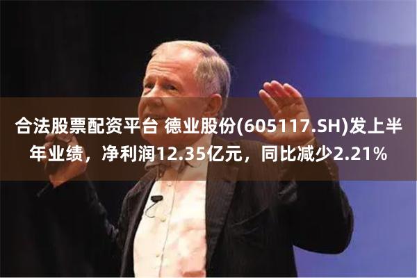 合法股票配资平台 德业股份(605117.SH)发上半年业绩，净利润12.35亿元，同比减少2.21%